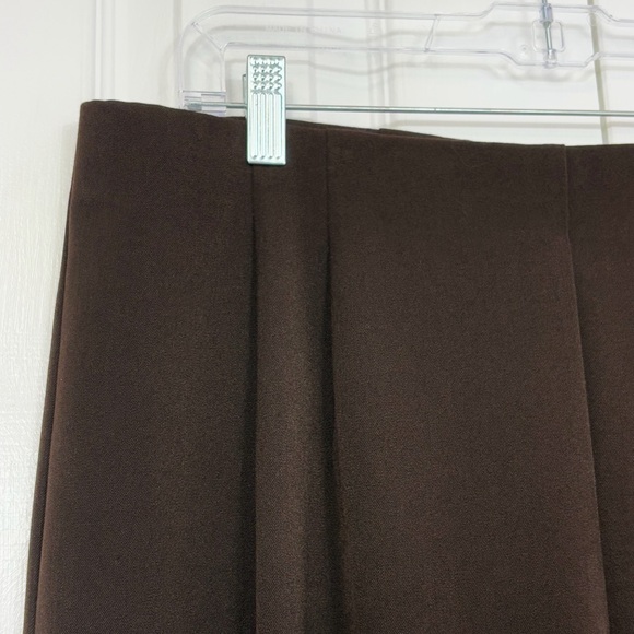 NWT JM Collection Chocolate Brown Pleated High Rise Trousers 18 Short - Picture 7 of 16